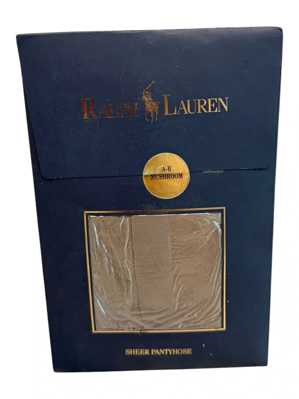 Vintage Polo Ralph Lauren Sheer Pantyhose Size AB Mushroom Made In USA